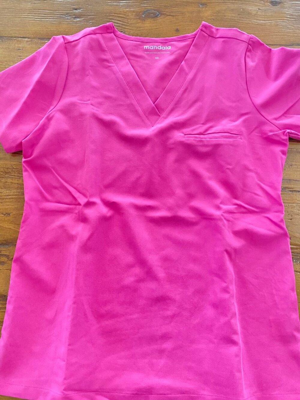 Mandala VNeck Scrub top - Bubblegum pink Size XS